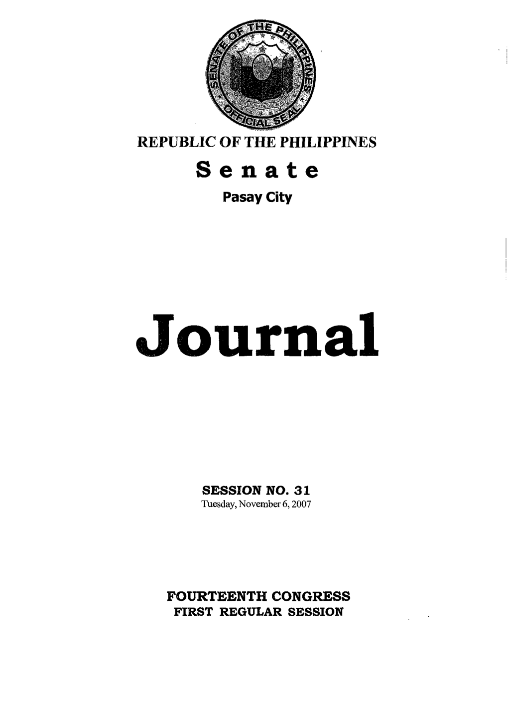 REPUBLIC of the PHILIPPINES Senate Pasay City