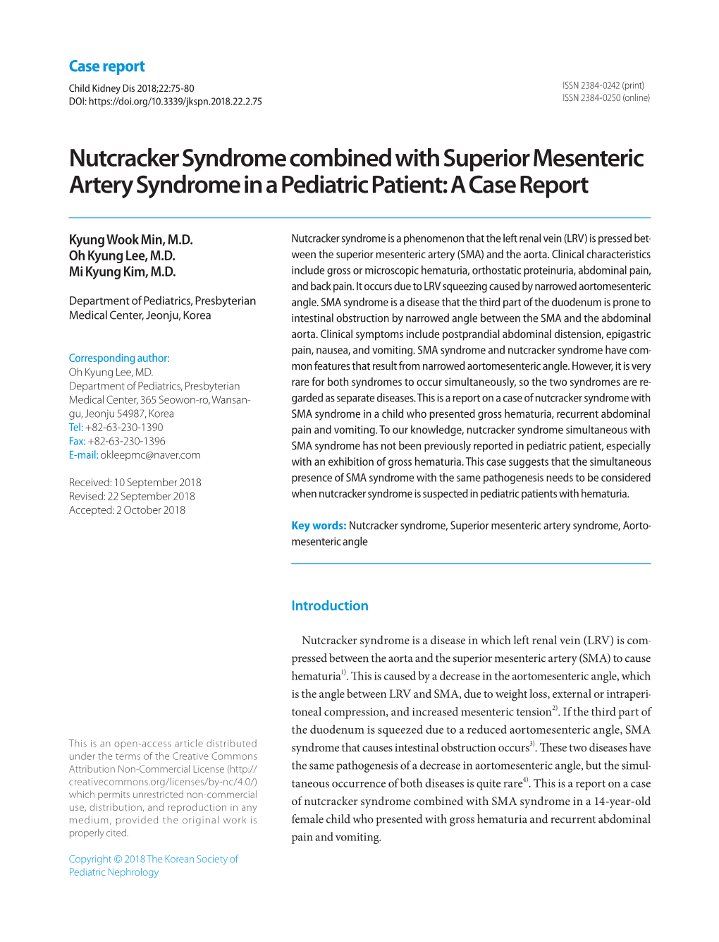 Nutcracker Syndrome Combined with Superior Mesenteric Artery Syndrome in a Pediatric Patient: a Case Report