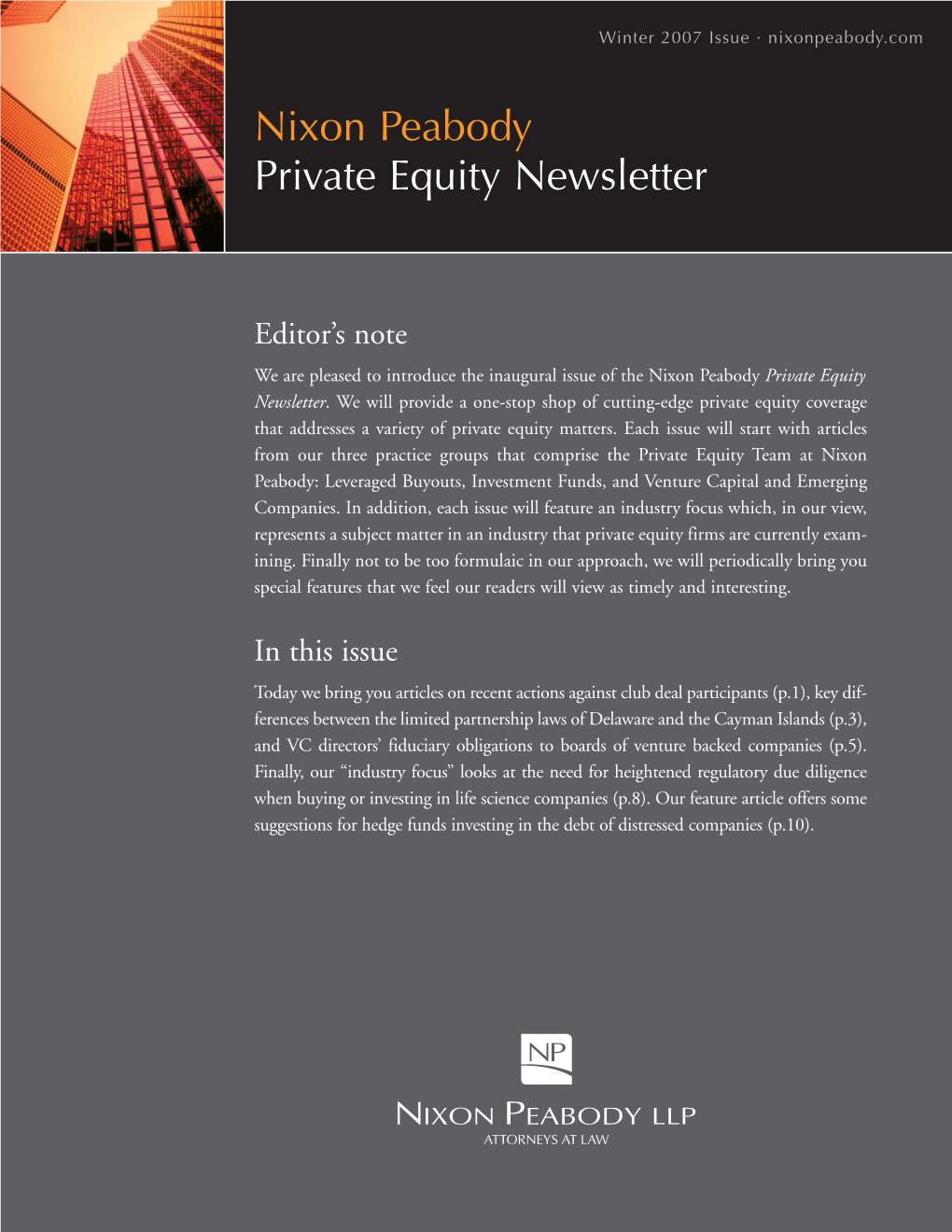 Nixon Peabody Private Equity Newsletter
