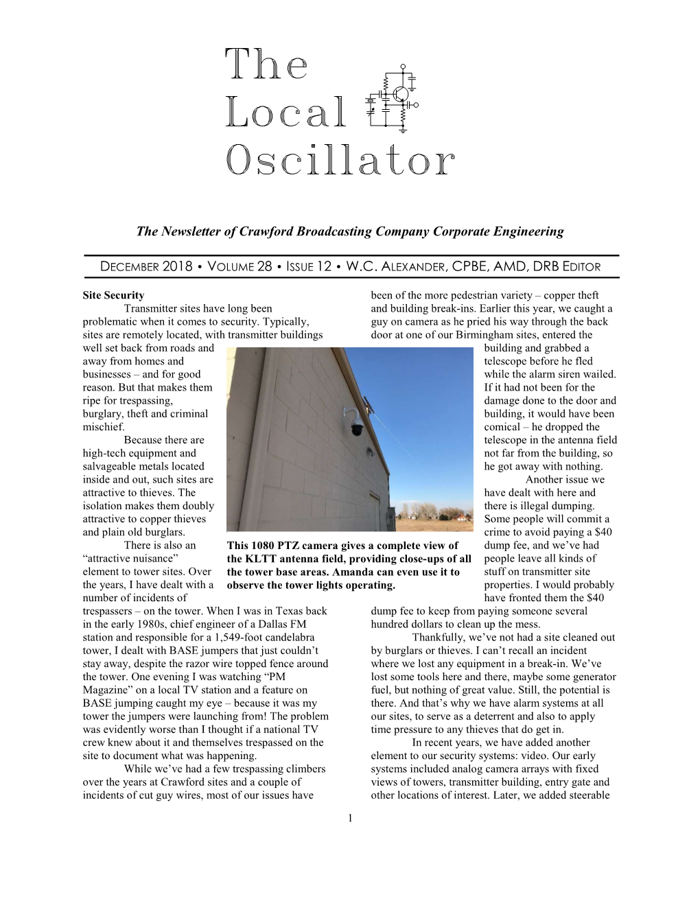 December 2018 Local Oscillator