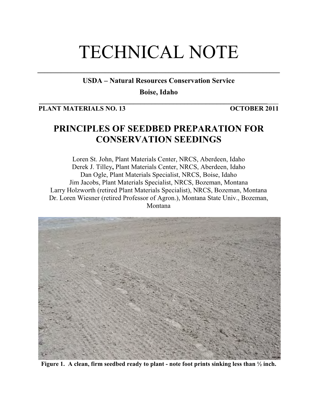 Principles of Seedbed Preparation for Conservation Seedings