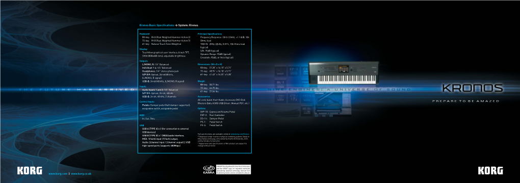 Kronos Basic Specifications &gt; System