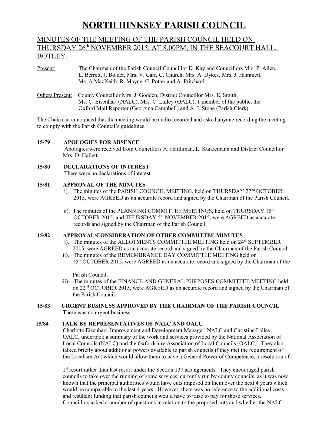 North Hinksey Parish Council s2