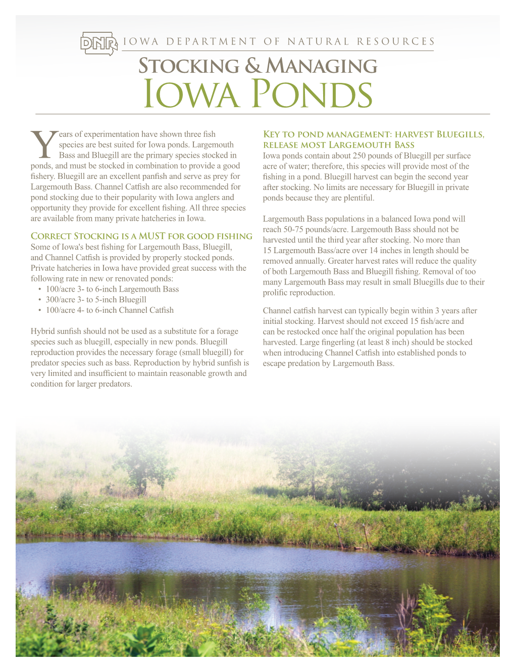 Stocking and Managing Iowa Ponds