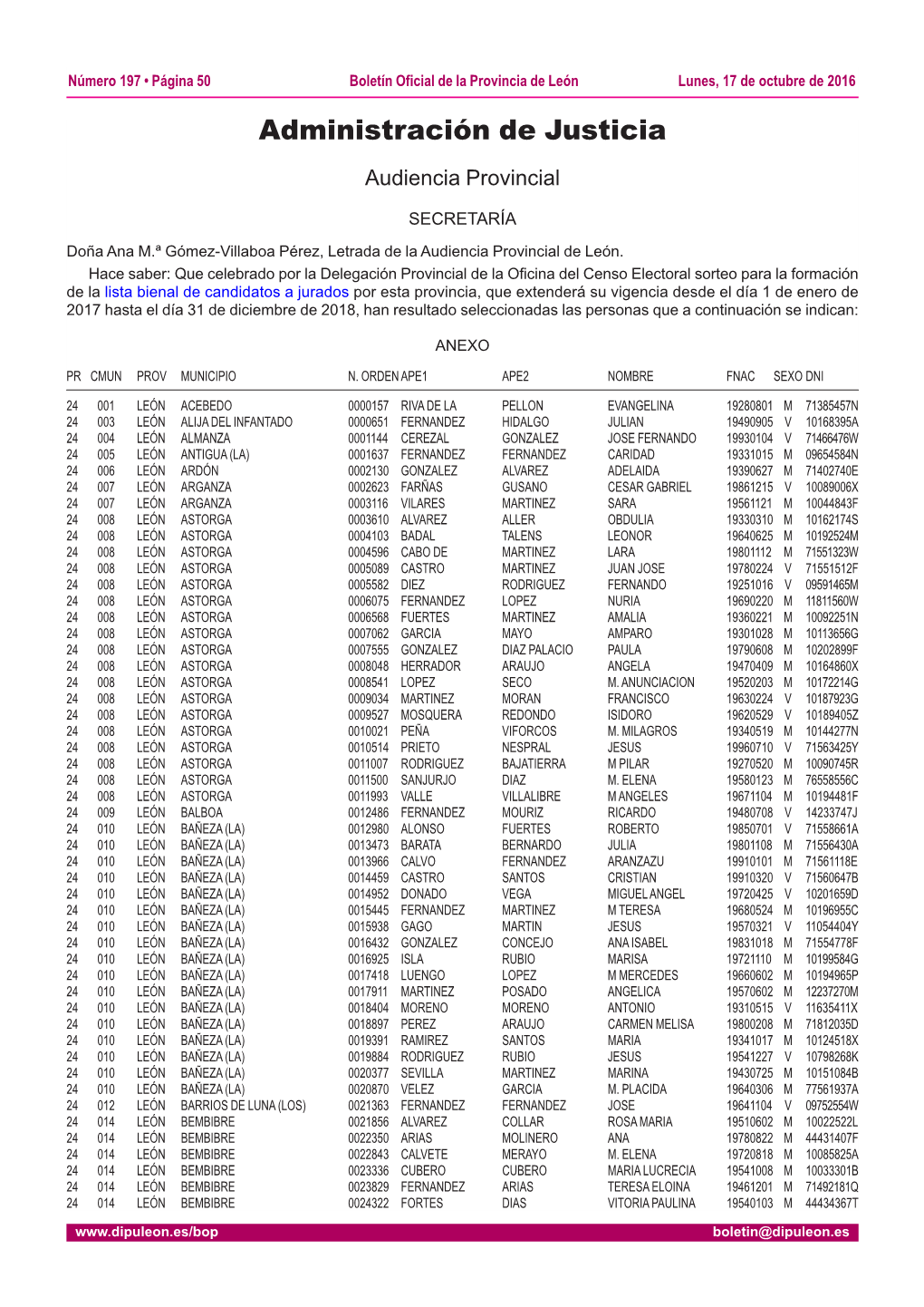 Administración De Justicia Audiencia Provincial