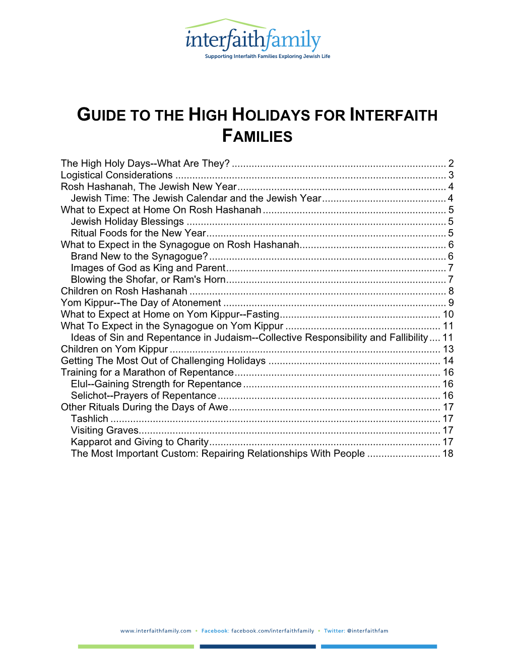 Guide to the High Holy Days for Interfaith Families