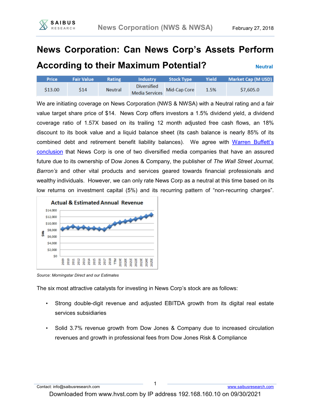 News Corporation: Can News Corp's Assets Perform According to Their