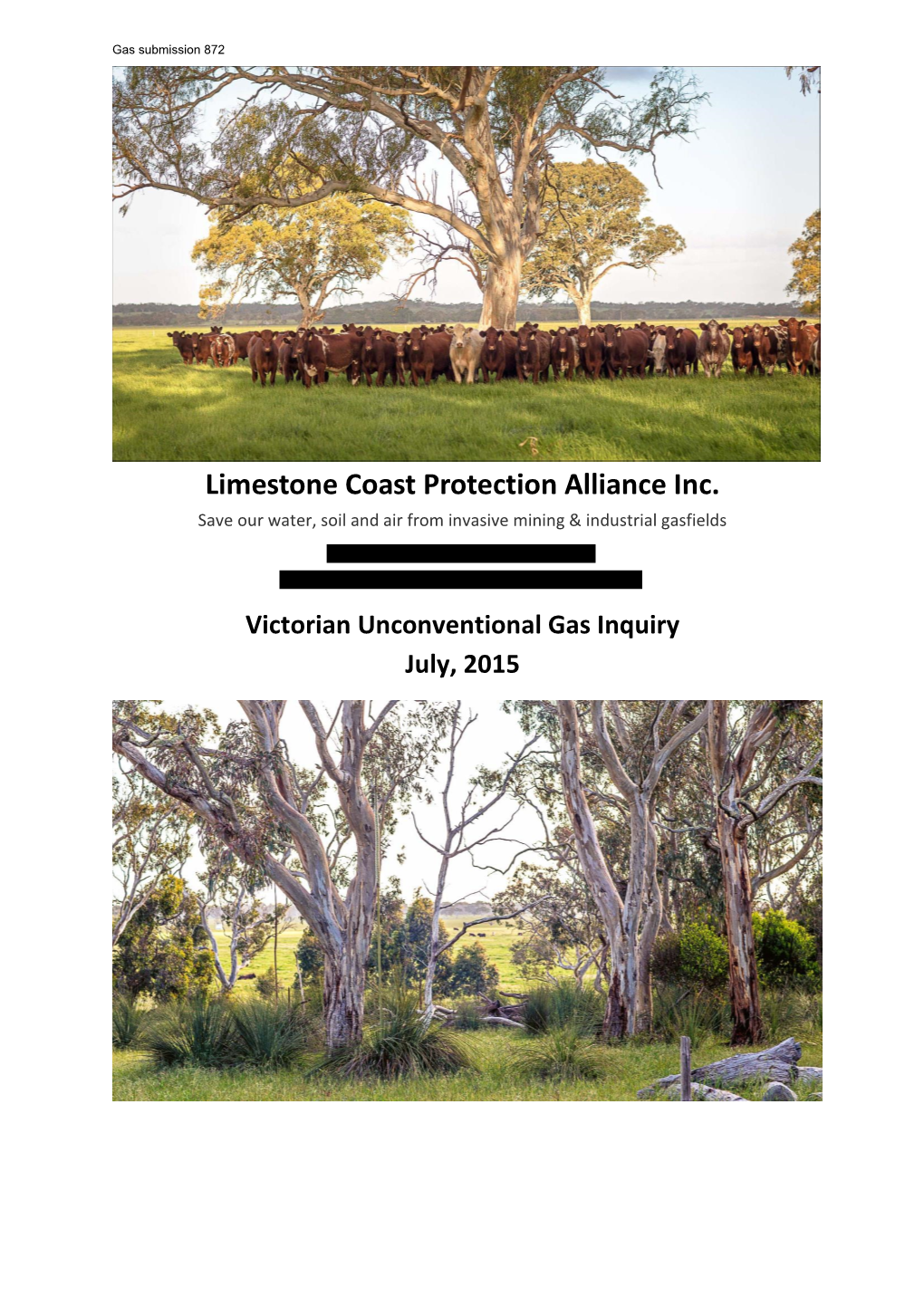 Limestone Coast Protection Alliance Inc. Save Our Water, Soil and Air from Invasive Mining & Industrial Gasfields