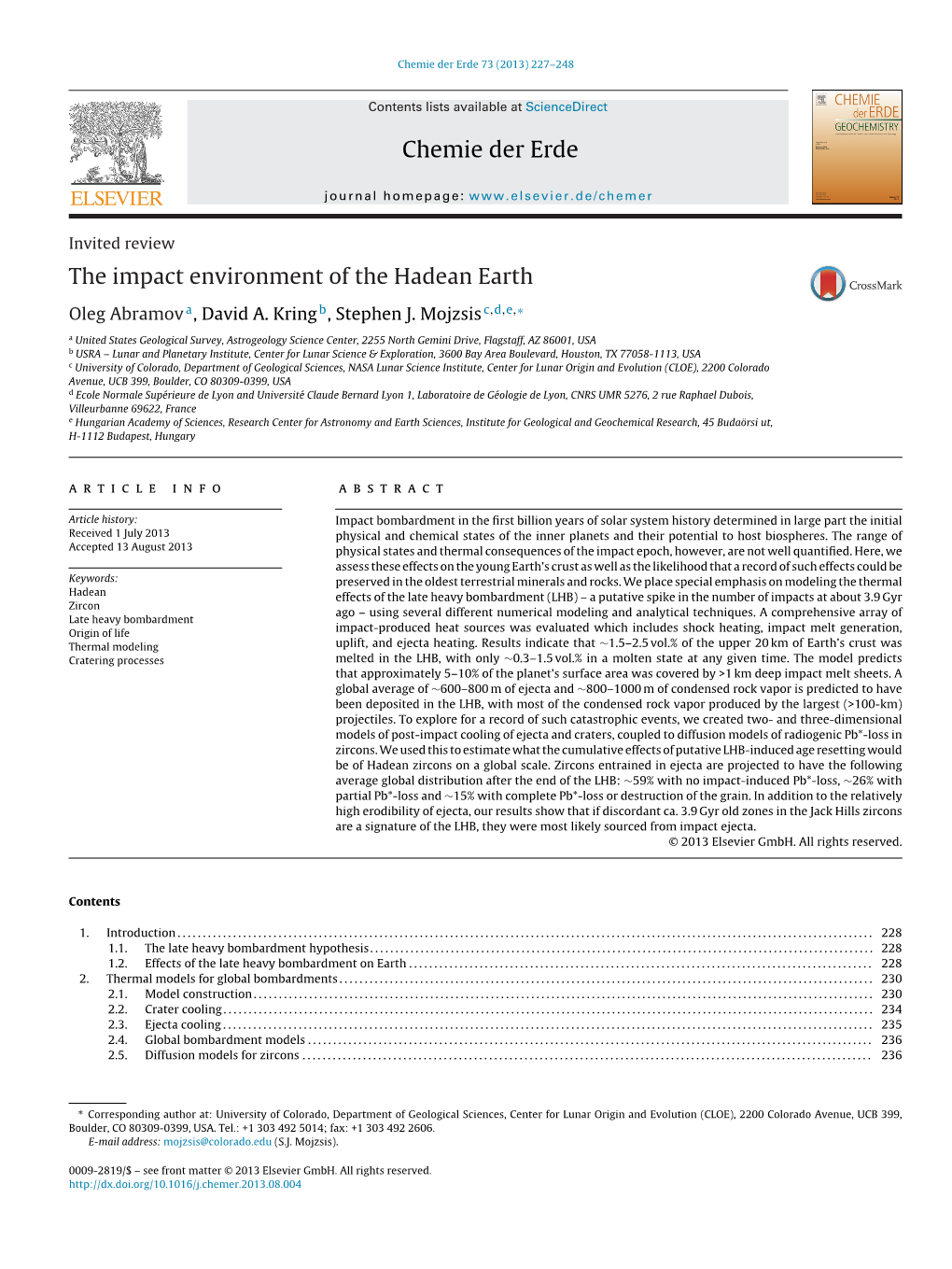 The Impact Environment of the Hadean Earth