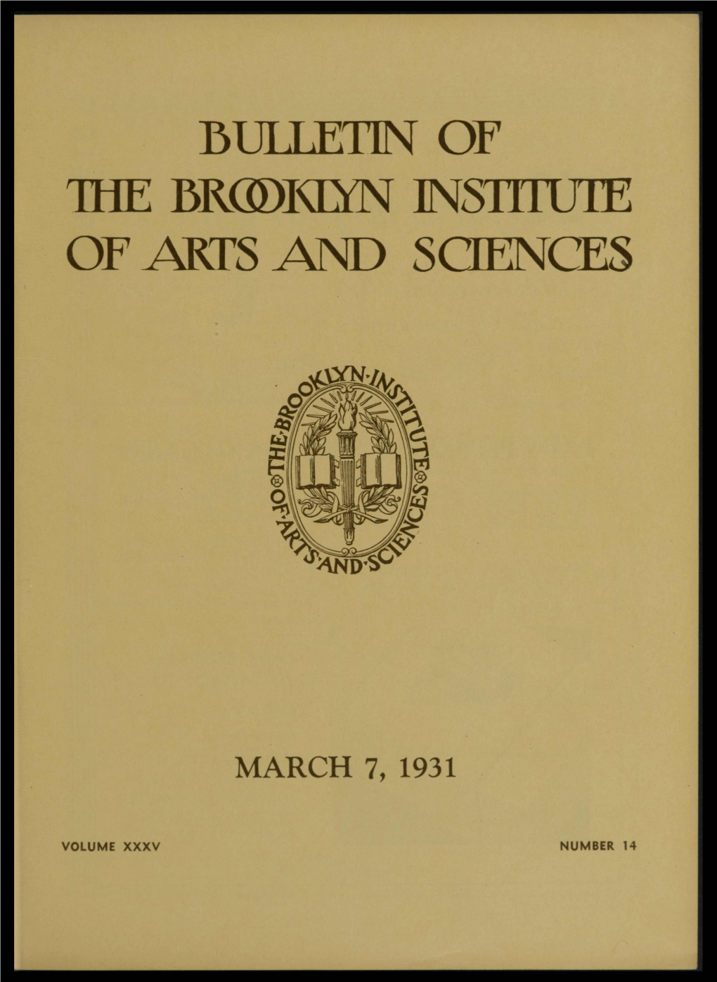 Bulletin of the Brcokiyn Institute of Arts And