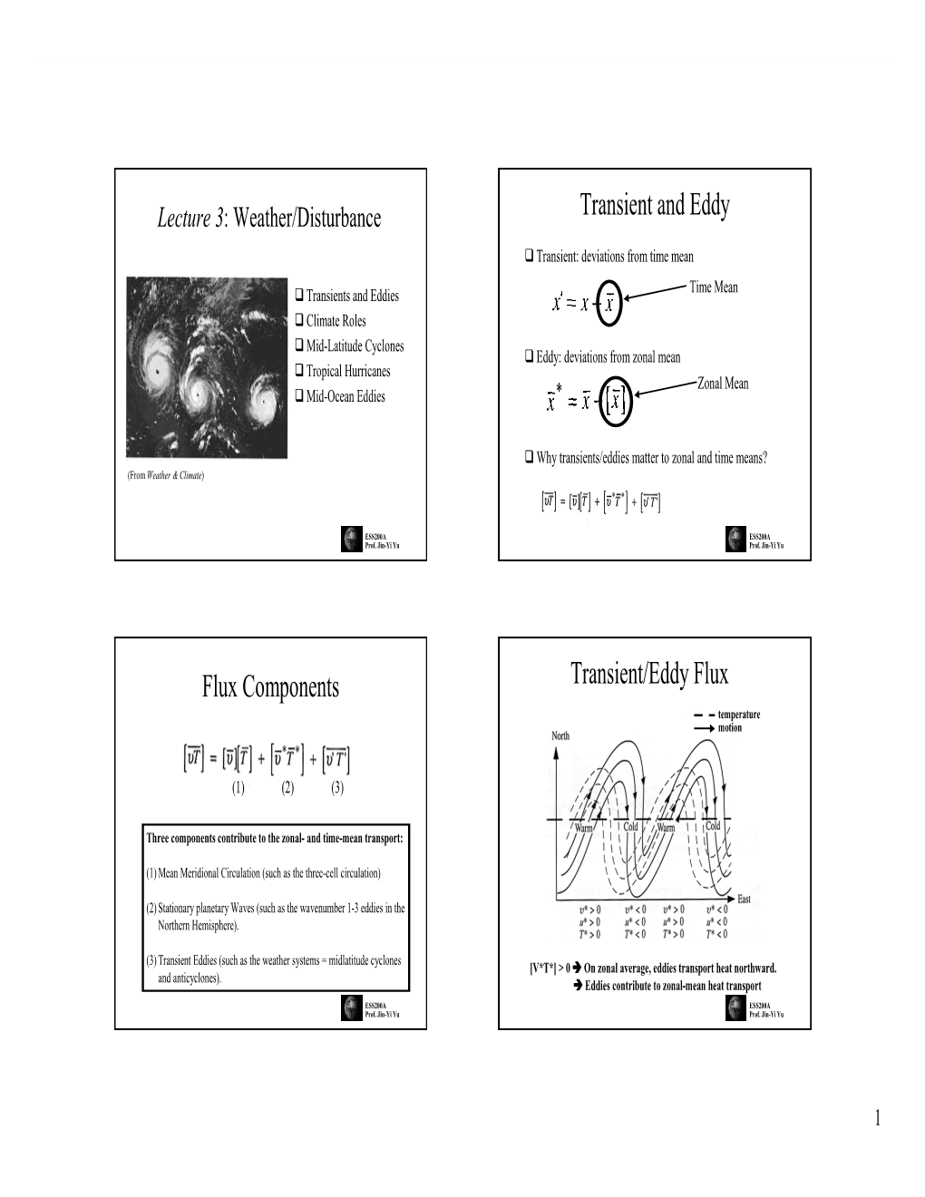 Transient and Eddy Flux Components Transient/Eddy Flux