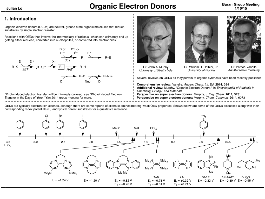 Organic Electron Donors 1/10/15