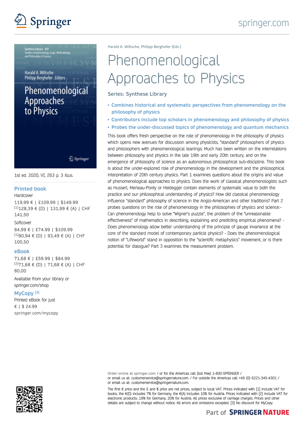 Phenomenological Approaches to Physics Series: Synthese Library