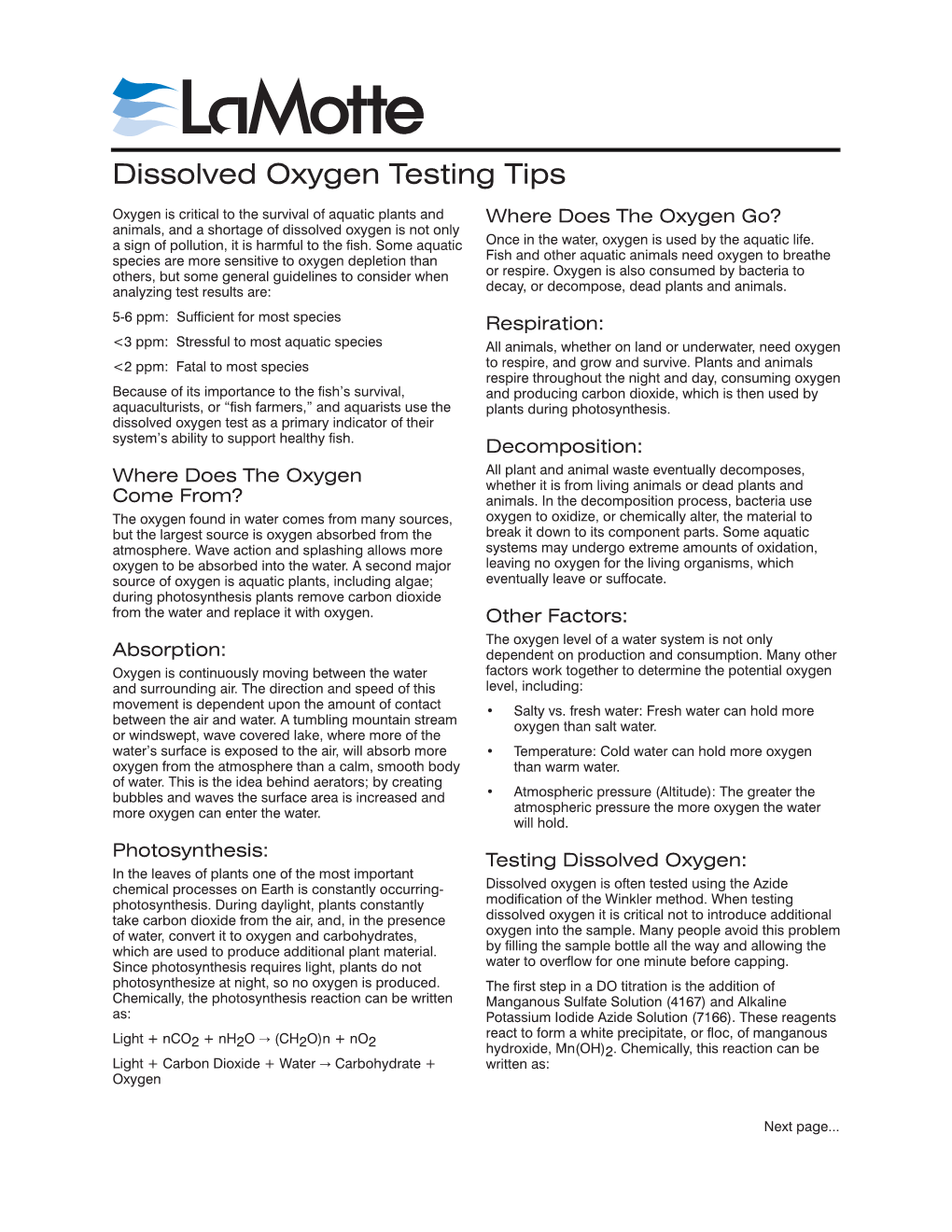 Dissolved Oxygen Testing Tips