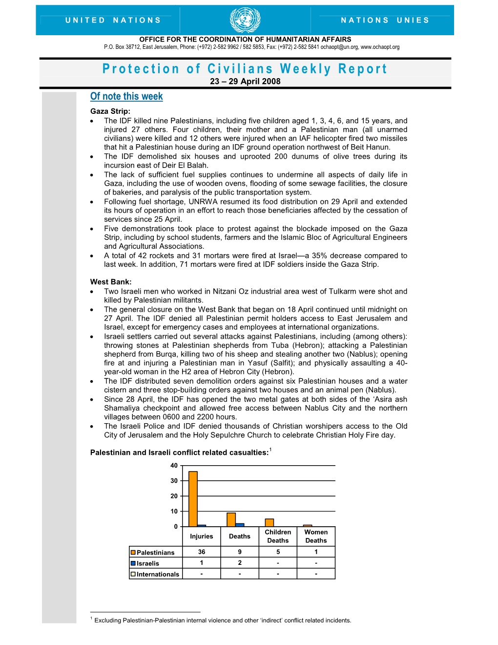 Protection of Civilians Weekly Report 23