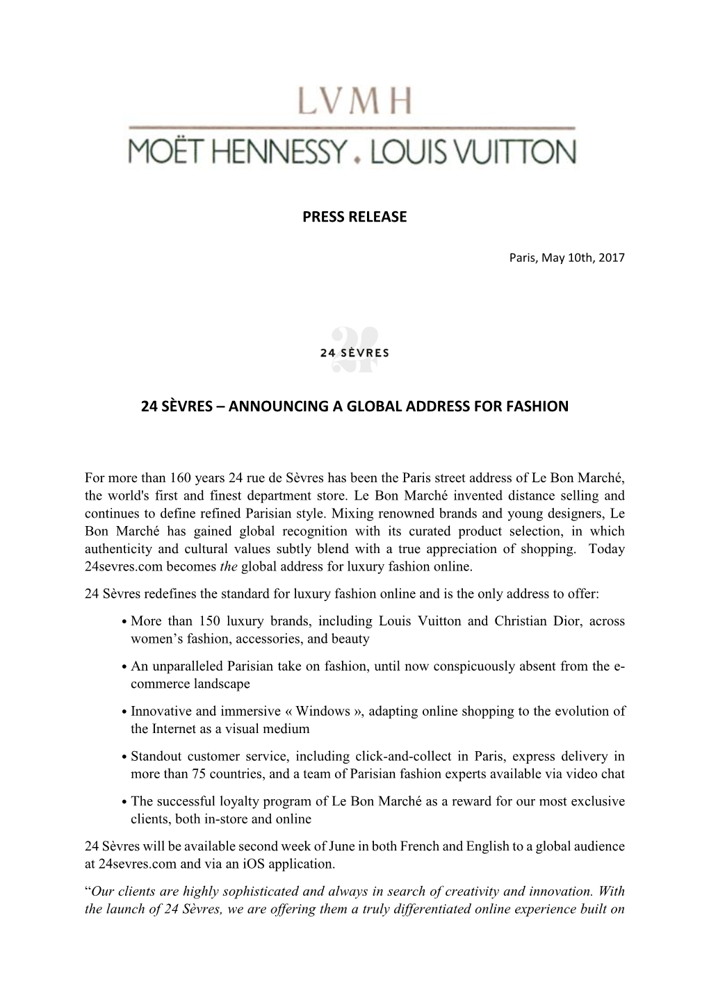 Press Release 24 Sèvres