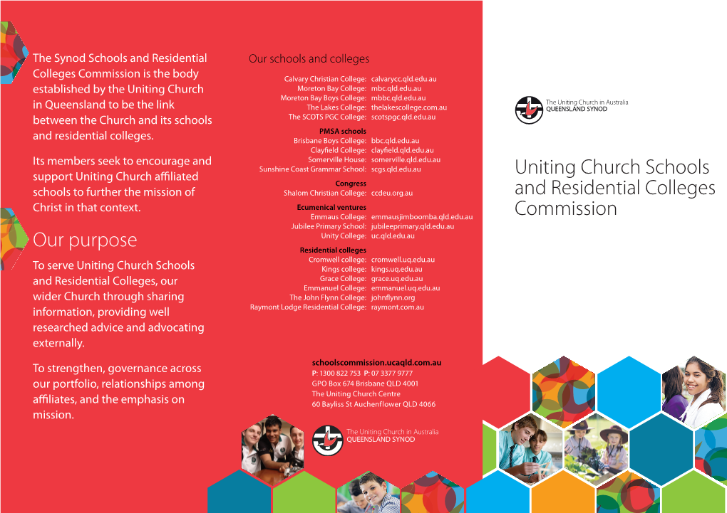 Uniting Church Schools and Residential Colleges Commission Our Purpose
