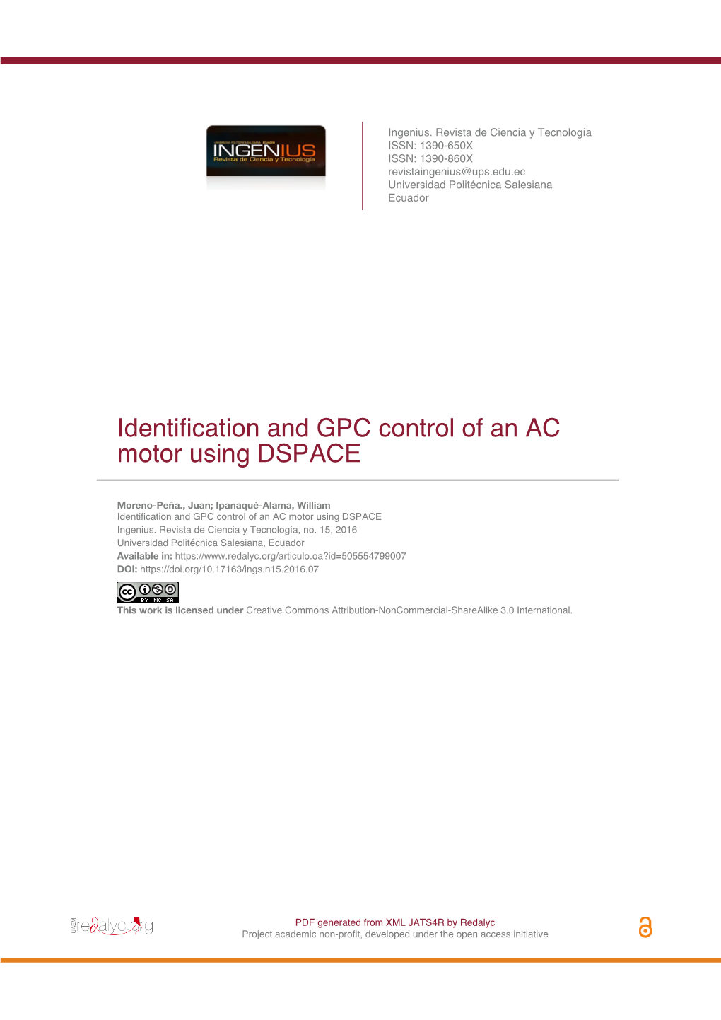 Identification and GPC Control of an AC Motor Using DSPACE