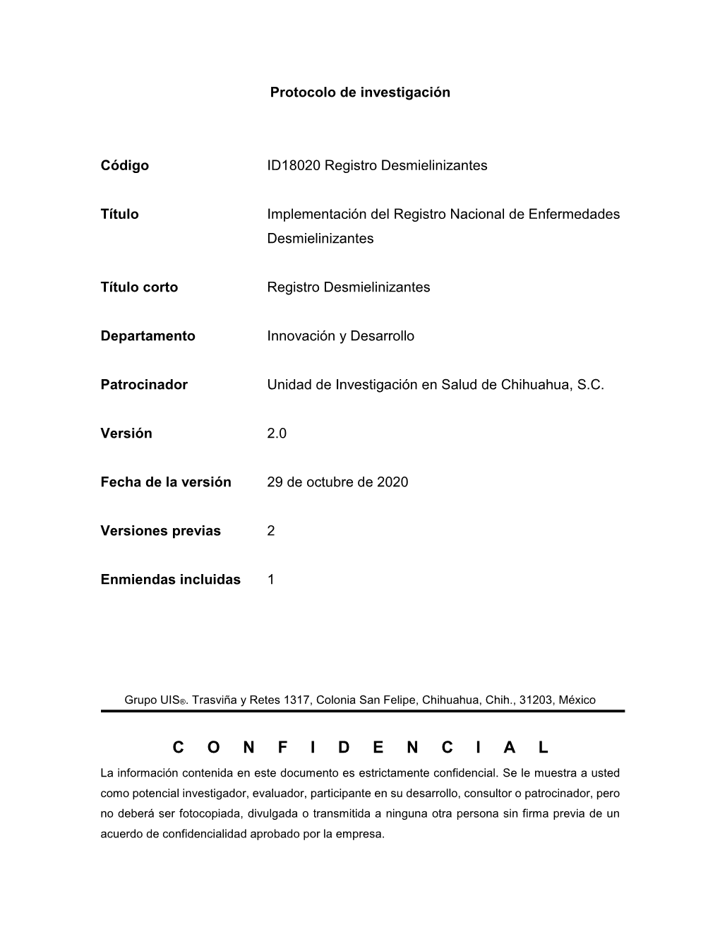 Protocolo De La Investigación