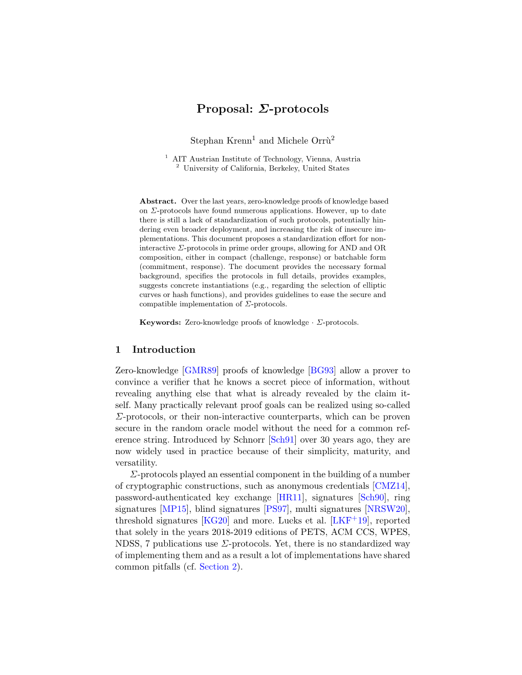 Proposal: Sigma-Protocols