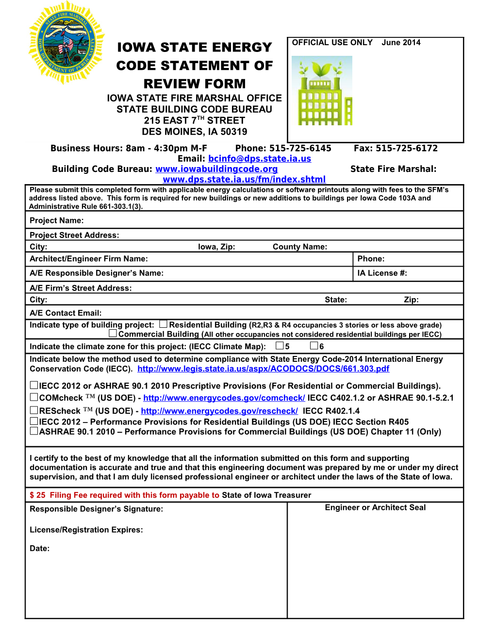 Appilcation for State Electrical License