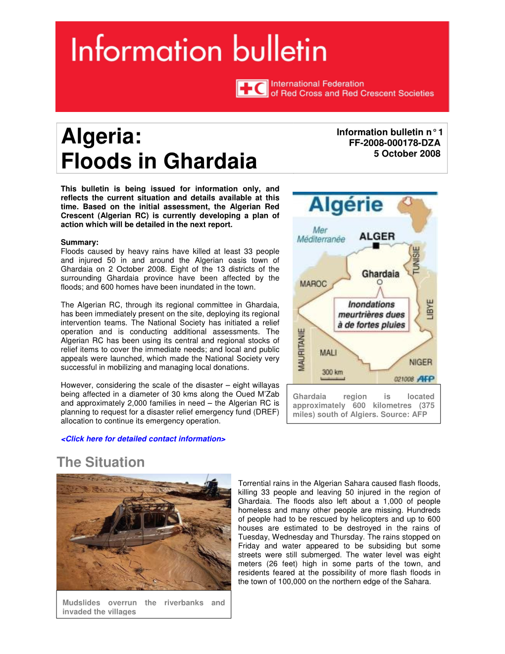 Algeria: Floods in Ghardaia