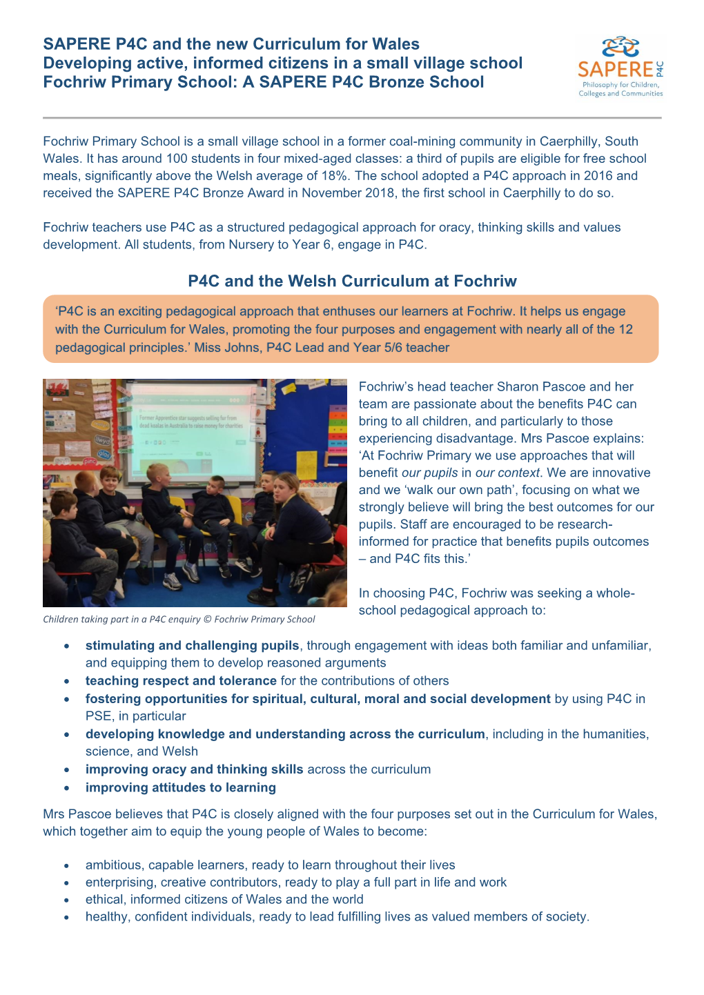 Download a Printable PDF of Our Fochriw Primary