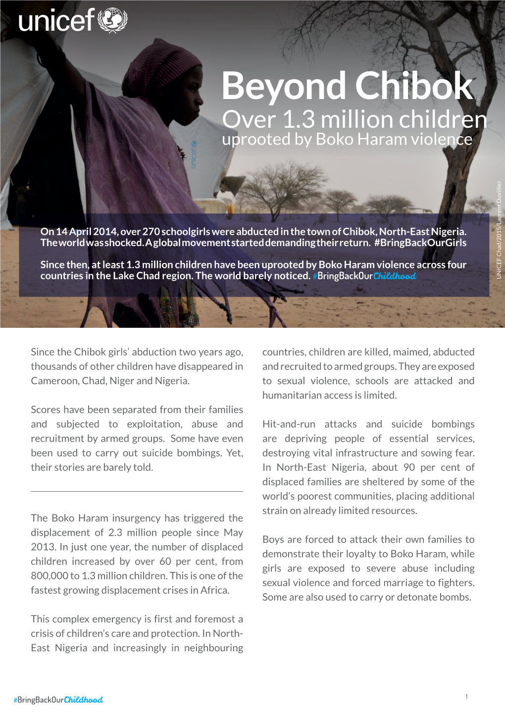 Beyond Chibok Over 1.3 Million Children Uprooted by Boko Haram Violence