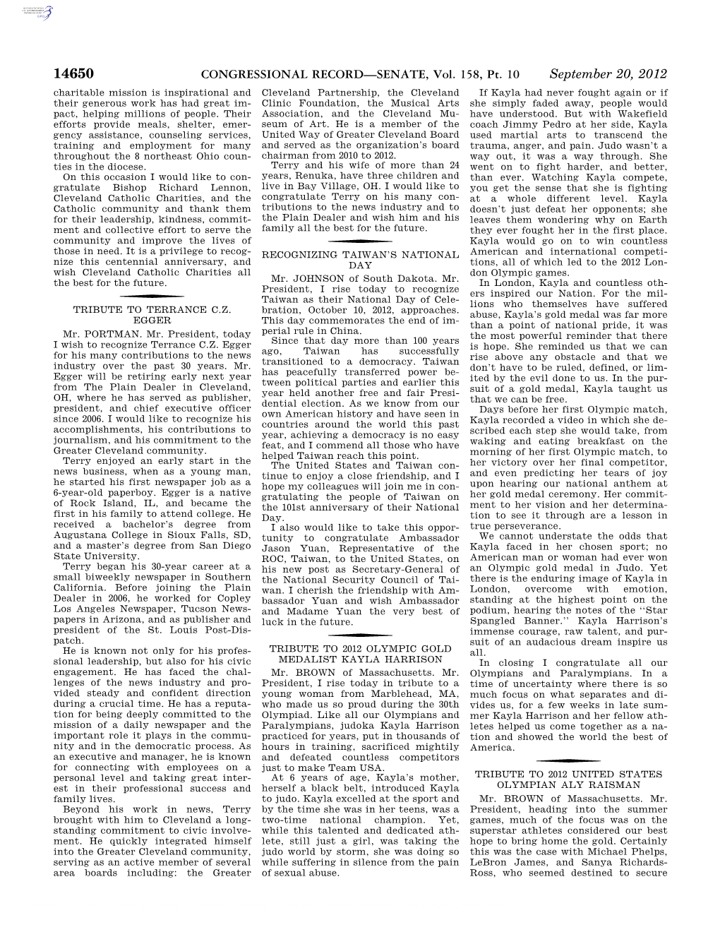 CONGRESSIONAL RECORD—SENATE, Vol. 158, Pt. 10