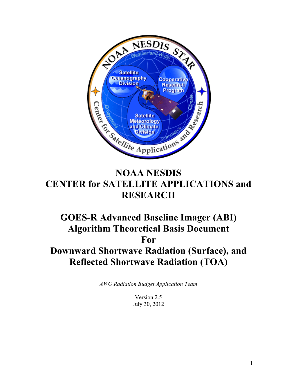 NOAA NESDIS CENTER for SATELLITE APPLICATIONS and RESEARCH