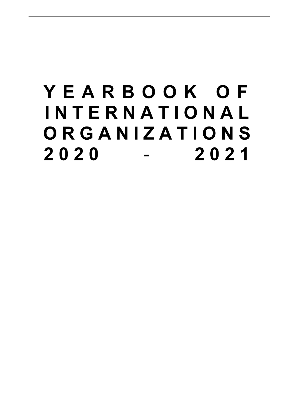 Yearbook of International Organizations 2020