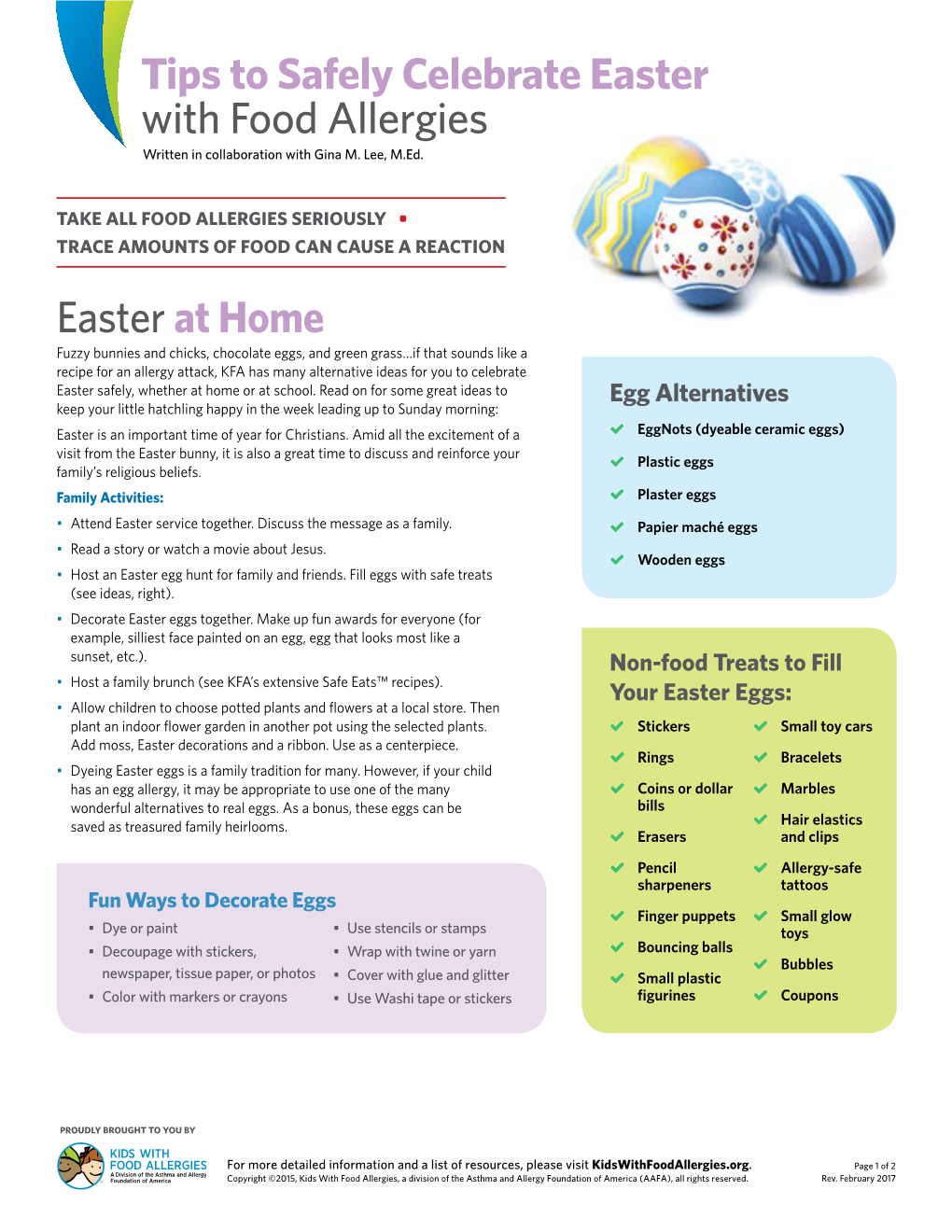 Tips to Safely Celebrate Easter with Food Allergies Written in Collaboration with Gina M