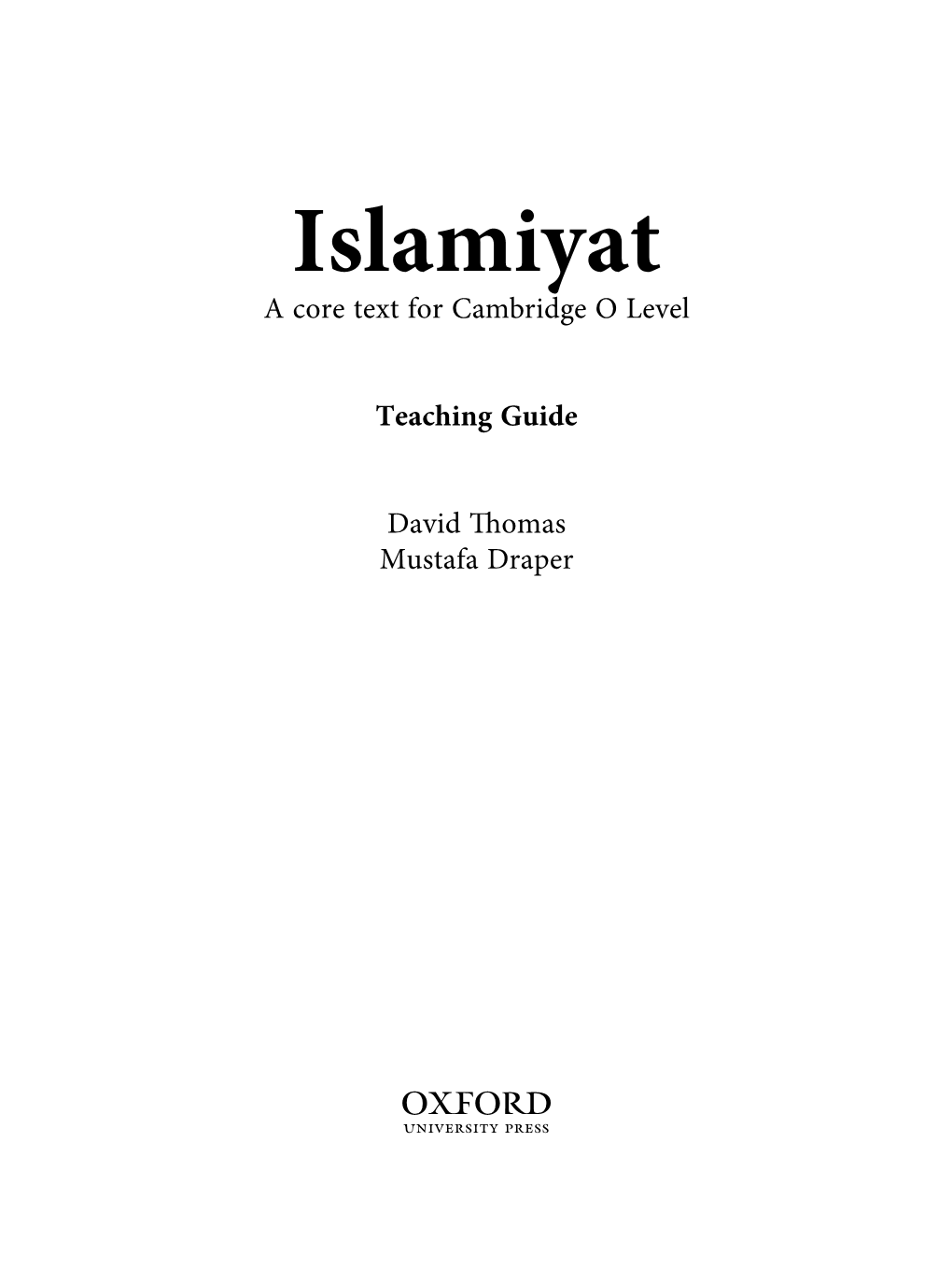 Islamiyat a Core Text for Cambridge O Level