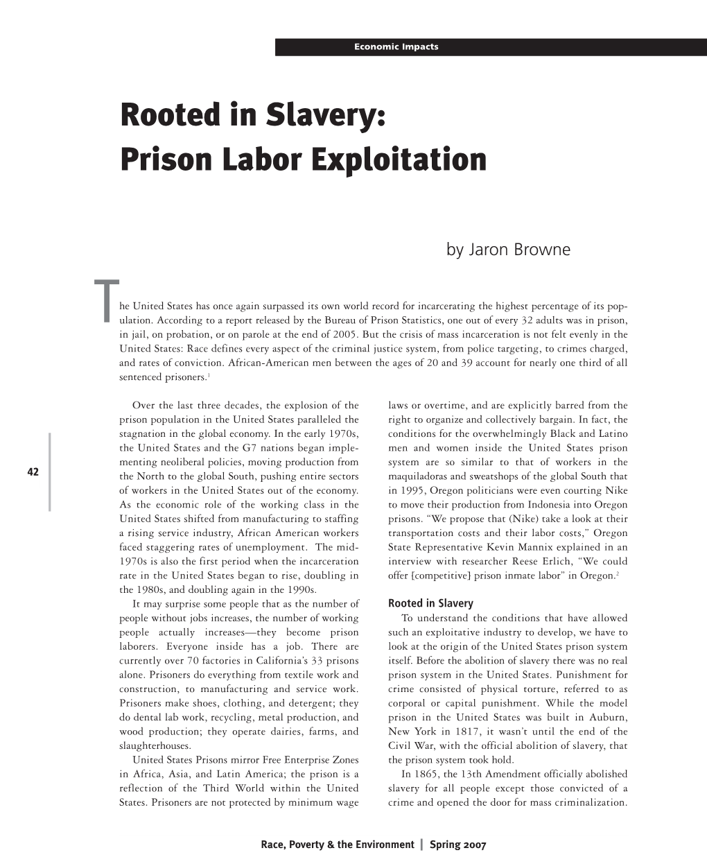 Rooted in Slavery: Prison Labor Exploitation