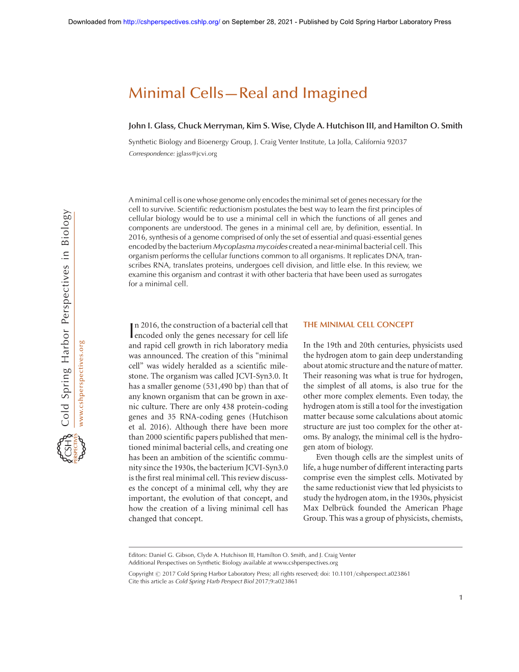 Minimal Cells—Real and Imagined