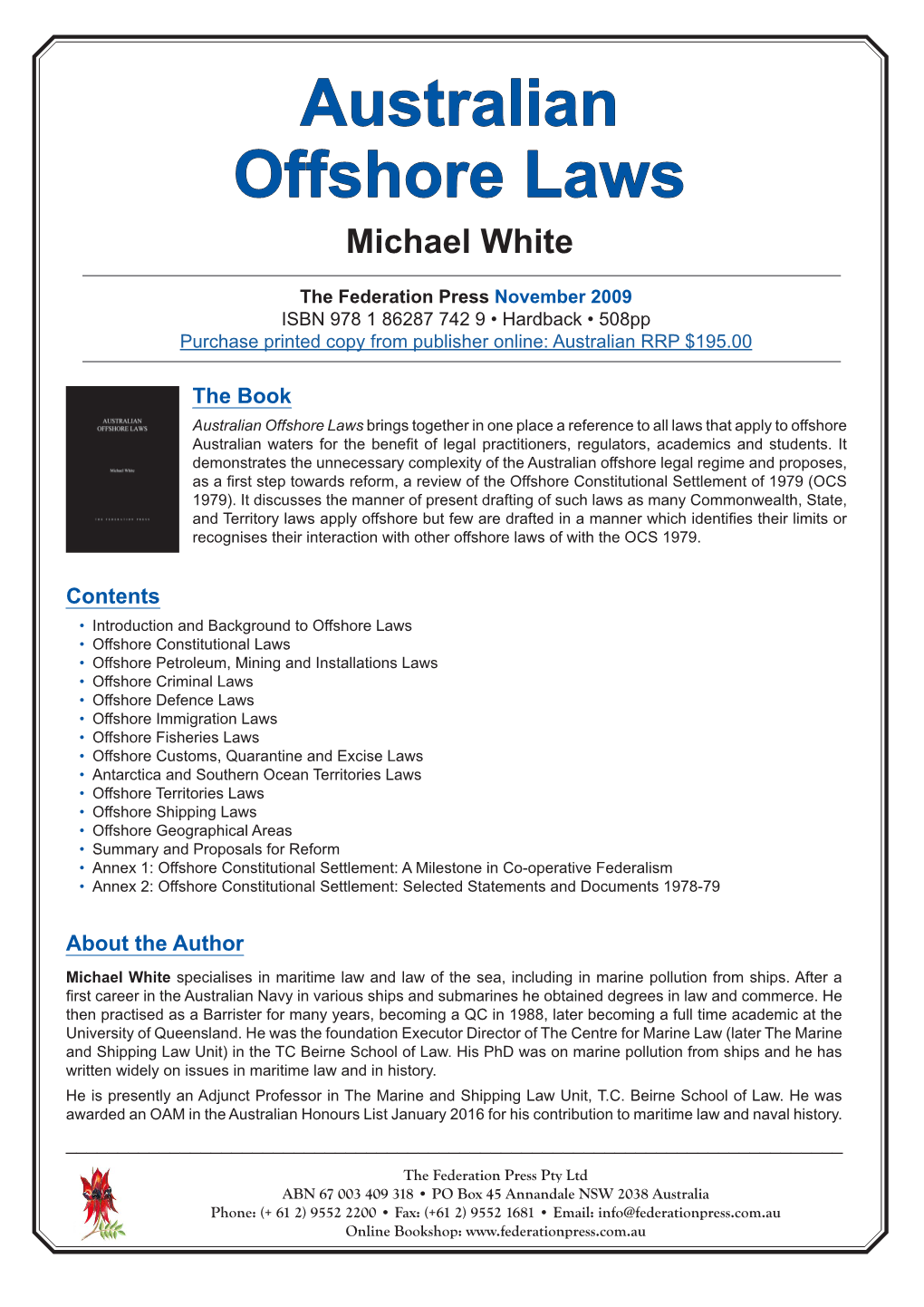 Australian Offshore Laws Michael White