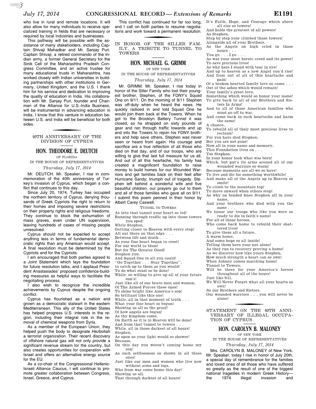 CONGRESSIONAL RECORD— Extensions of Remarks E1191 HON