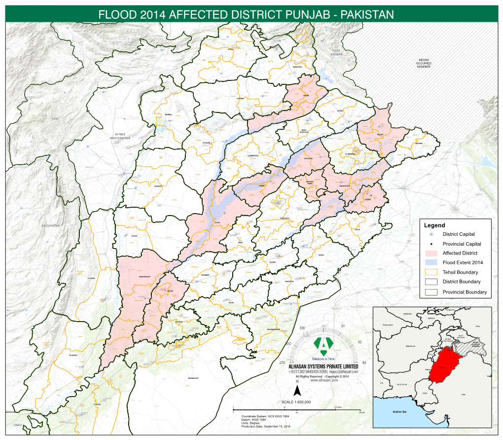 Flood 2014 Affected District Punjab