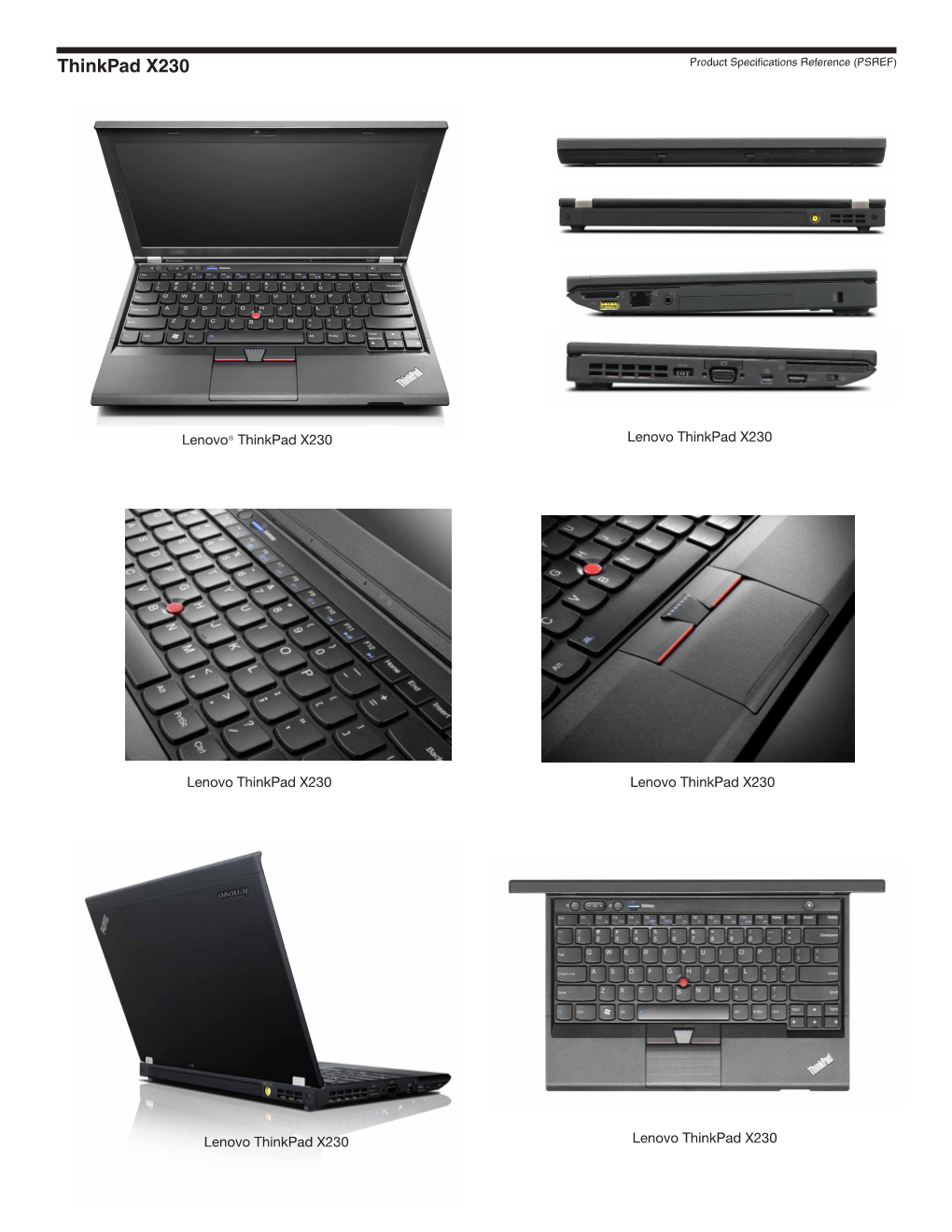 Thinkpad X230 Product Specifications Reference (PSREF)