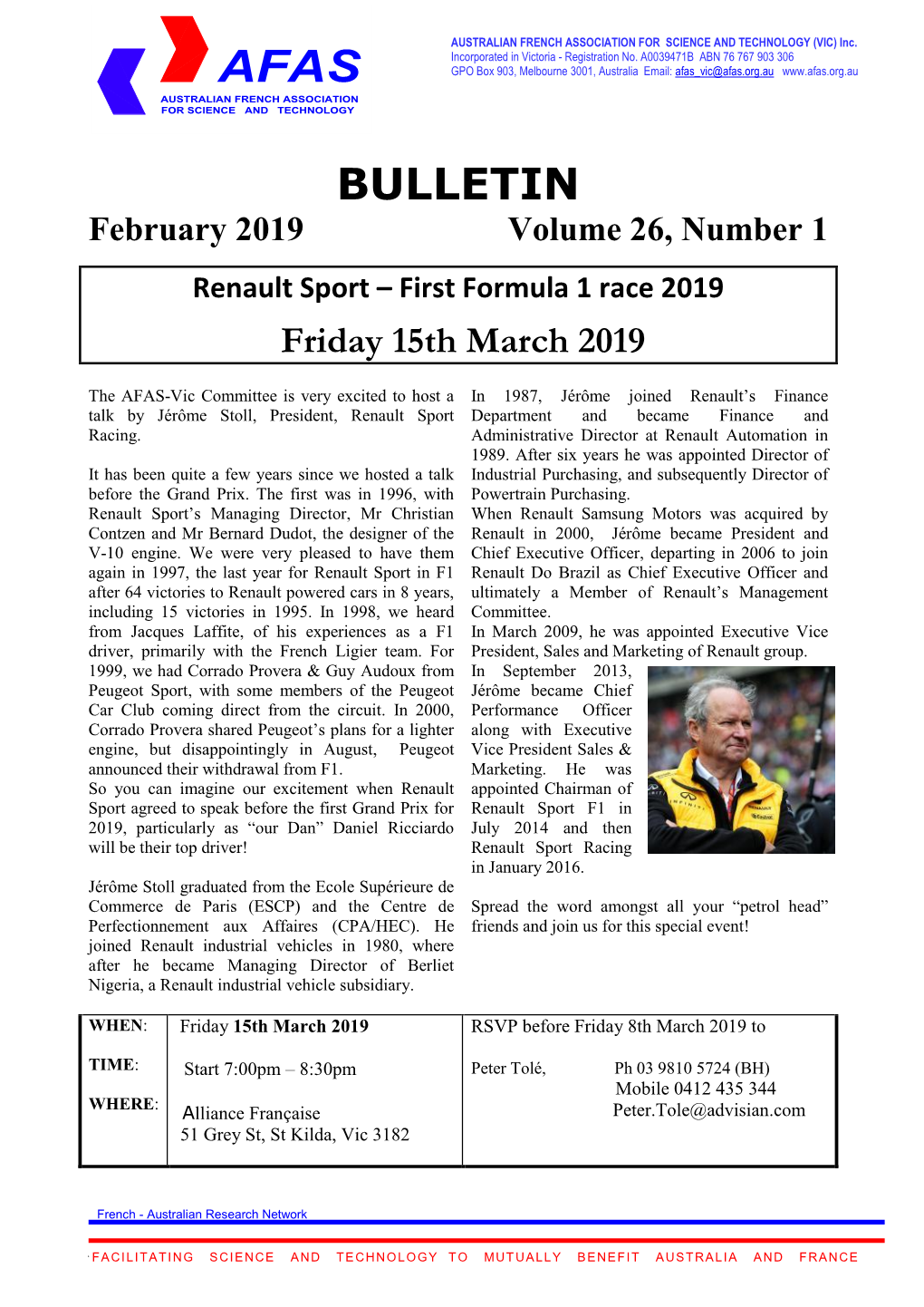 BULLETIN February 2019 Volume 26, Number 1