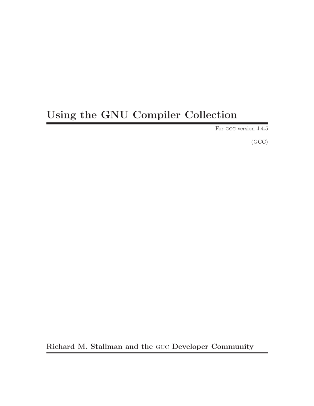 Using the GNU Compiler Collection
