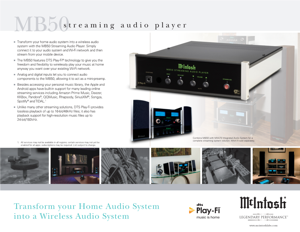 Mb50streaming Audio Player