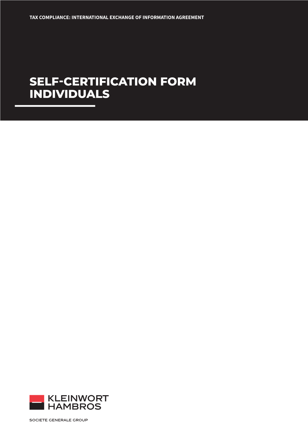 Self-Certification Form Individuals Document Guide
