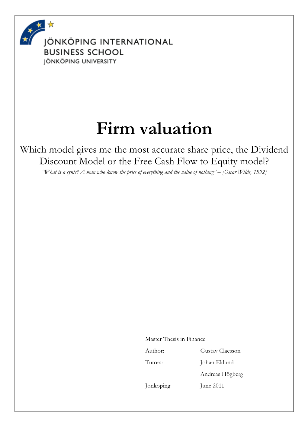 Firm Valuation