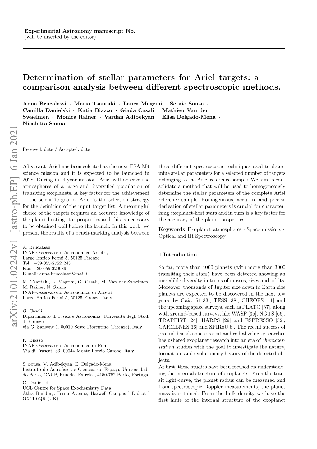 Determination of Stellar Parameters for Ariel Targets: a Comparison