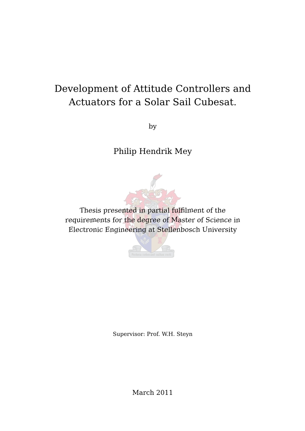 Development of Attitude Controllers and Actuators for a Solar Sail Cubesat