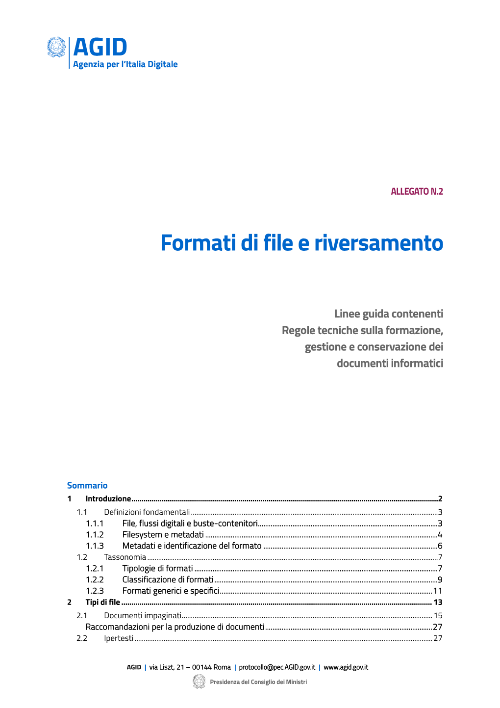 Formati Di File E Riversamento