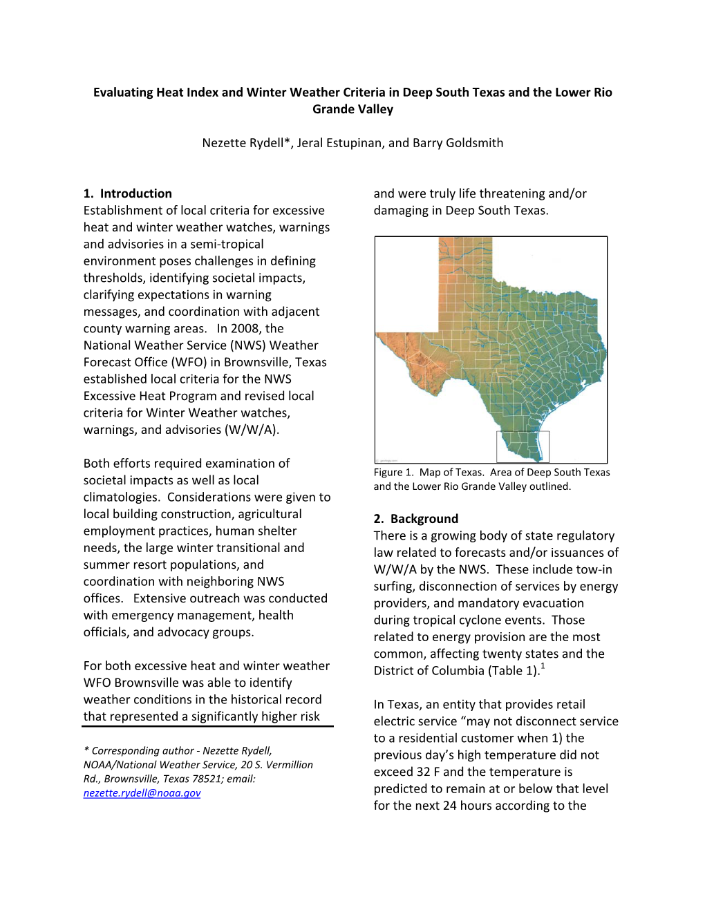 Evaluating Heat Index and Winter Weather Criteria in the Rio Grande