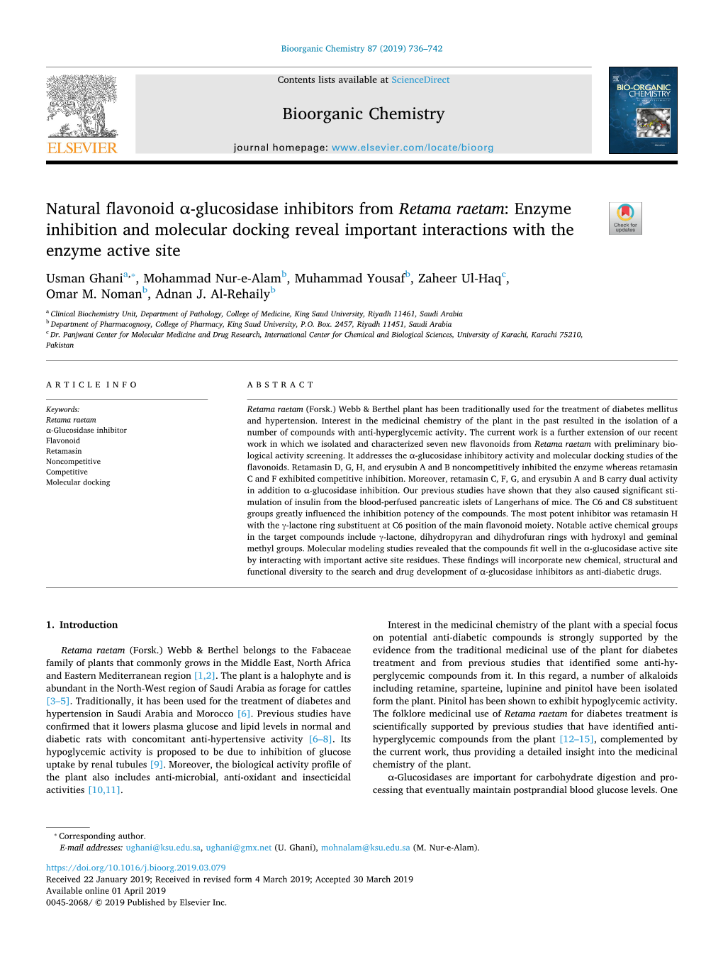 Natural Flavonoid Α-Glucosidase Inhibitors from Retama Raetam