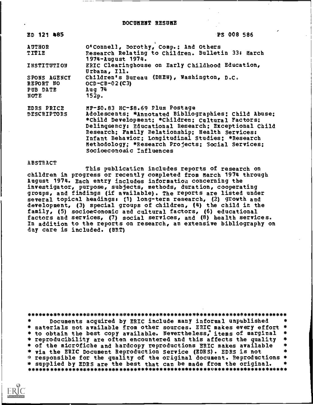 SD 121 485 * Reproducibility Are Often Encountered and This Affects the Quality * * of the Microfiche and Hardcopy Reproductions